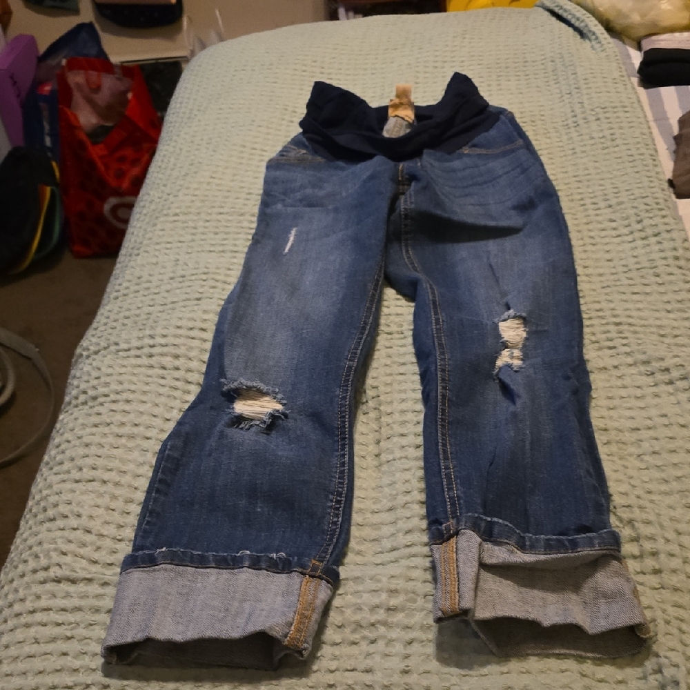 Indigo Blue Navy and Medium Denim Maternity Jeans